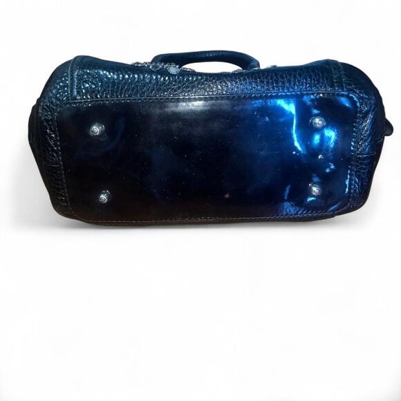 Y2K 2000 Vintage Brighton Women's Black Leather Handbag with Beading, Crystals - Picture 4 of 5